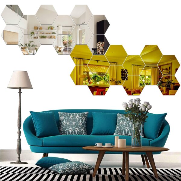 Espejo Decorativo Hexagonal 18cm