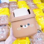 Mini basurera de escritorio con tapa giratoria decorativo cubo de almacenamiento FK23D-226 - Imagen 4