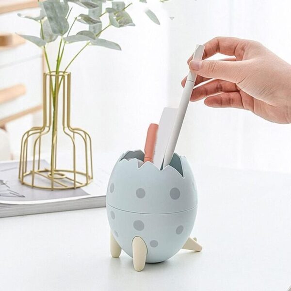Portalápices con forma de huevo de dinosaurio recipiente de almacenamiento organizador de escritorio para esferos lapiz FK23D-222