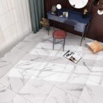 Azulejo adhesivo 60 x 60 blanco marmolizado pegatina decorativa FK23D-251 - Imagen 4
