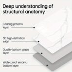 Azulejo adhesivo 90 x 60 blanco marmolizado pegatina decorativa 1PCS FK23D-258 - Imagen 3