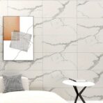 Azulejo adhesivo 90 x 60 blanco marmolizado pegatina decorativa 1PCS FK23D-258 - Imagen 4