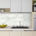 Baldosa adhesiva 60 x 60 blanco mate marmolizado pegatina decorativa 28PCS FK23D-267 - Imagen 4