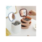 Joyero giratorio multifuncional con espejo almacenador accesorios portatil FK23D-42 - Imagen 4