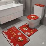 Set x4 Tapetes para Baño Navideño - Imagen 3