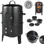 Parrilla asador ahumadora de carbón 3 en 1