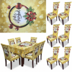 Set x6 Protector de silla y Mantel Navideño