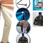 Bastón Ortopédico Plegable Apoyo Caminar Linterna Luz Led