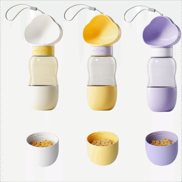 Bebedero con deposito para alimentos para mascota