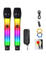 Microfono Koraoke Inalámbrico Recargable De 2,4g Con Luz Rgb - Imagen 5