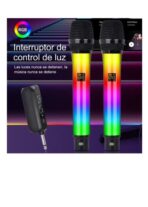 Microfono Koraoke Inalámbrico Recargable De 2,4g Con Luz Rgb - Imagen 4