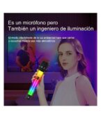 Microfono Koraoke Inalámbrico Recargable De 2,4g Con Luz Rgb - Imagen 2