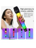 Microfono Koraoke Inalámbrico Recargable De 2,4g Con Luz Rgb
