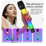 Microfono Koraoke Inalámbrico Recargable De 2,4g Con Luz Rgb