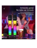 Microfono Koraoke Inalámbrico Recargable De 2,4g Con Luz Rgb - Imagen 3
