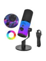 Microfono de escritorio dinámico RGB USB/XLR para podcasting, grabación, juegos y transmisión en vivo