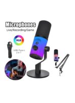 Microfono de escritorio dinámico RGB USB/XLR para podcasting, grabación, juegos y transmisión en vivo - Imagen 2