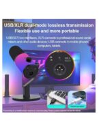 Microfono de escritorio dinámico RGB USB/XLR para podcasting, grabación, juegos y transmisión en vivo - Imagen 3