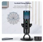 Microfono Profesional Condensador Omnidireccional Usb Luz Color Negro - Imagen 4
