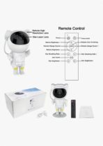 Lámpara Astronauta Proyector LED Giratorio Star Nebula Cúpula Blanca - Imagen 5