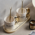 Pocillo decorativo blanco house utensilio cocina FK23D-230 - Imagen 2