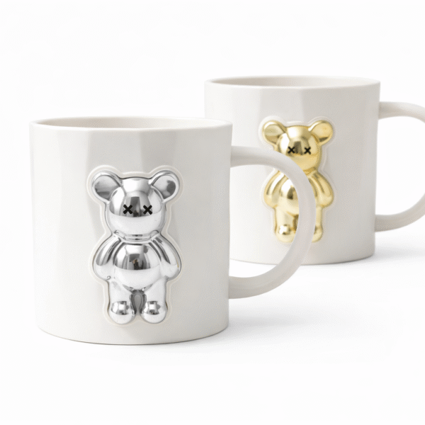 Pocillo decorativo blanco oso dorado utensilio cocina FK23D-229