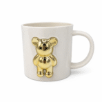 Pocillo decorativo blanco oso dorado utensilio cocina FK23D-229 - Imagen 2