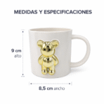 Pocillo decorativo blanco oso dorado utensilio cocina FK23D-229 - Imagen 5