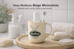 Pocillo vaso cocina baño utensilio beige FK23D-205 - Imagen 3