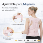 Corrector De Espalda Para Mujer Ajustable Rosado Soporte Lumbar FK17-ORT115 - Imagen 3