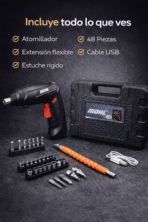 Destornillador Eléctrico Recargable 48 Piezas Kit Completo Con FK17-CY-0210 - Imagen 3