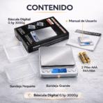 Báscula Digital 0.1g a 3kg Alta Precisión Profesional Acero Con FK17-SM032 - Imagen 6