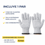 Par de Guantes Resistentes A Cortes Nivel 5 Seguridad Cocina Vidrio X2 FK17-SM0134 - Imagen 4