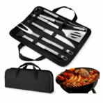 Kit Parrillero 6 Piezas Acero Con Estuche BBQ Asados FK17-PR444 - Imagen 2