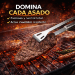 Kit Parrillero 6 Piezas Acero Con Estuche BBQ Asados FK17-PR444 - Imagen 3