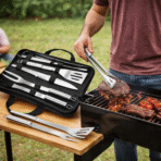 Kit Parrillero 6 Piezas Acero Con Estuche BBQ Asados FK17-PR444 - Imagen 4