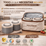 Lonchera Térmica con 4 Recipientes Herméticos Mantiene Comida Caliente y FK17-X4 - Imagen 4