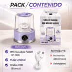 Lavadora Mini Portátil Recargable USB Para Ropa Interior Y FK17-LAV-HP-908 - Imagen 6