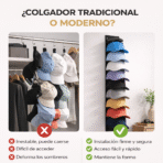 Organizador De Gorras De Pared 10 Espacios Soporte PVC Resistente FK17-SM028 - Imagen 4