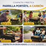 Mini Parrilla Plegable Portátil a Carbón FK17-SM080 - Imagen 5