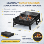 Mini Parrilla Plegable Portátil a Carbón FK17-SM080 - Imagen 7