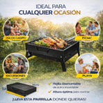 Mini Parrilla Plegable Portátil a Carbón FK17-SM080 - Imagen 4