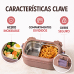 Lonchera porta comida térmica con divisiones acero inoxidable FK17-213 - Imagen 5