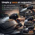 Soplador Aire Inalámbrico 21V Turbo Alta Potencia 2 Baterías FK17-MD2-8367 - Imagen 2