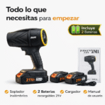 Soplador Aire Inalámbrico 21V Turbo Alta Potencia 2 Baterías FK17-MD2-8367 - Imagen 7
