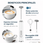 Mini Batidor Eléctrico Recargable USB Espumador Café Leche FK17-BK-58 - Imagen 2