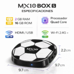 TV Box MX10 Android 4K WiFi 2.4G 5G 2GB 16GB Control Voz Smart TV FK17-TC401 - Imagen 6