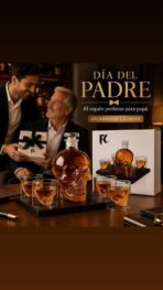 Whiskera de calavera decantador licorera craneo + 4 vasos FK23B-65
