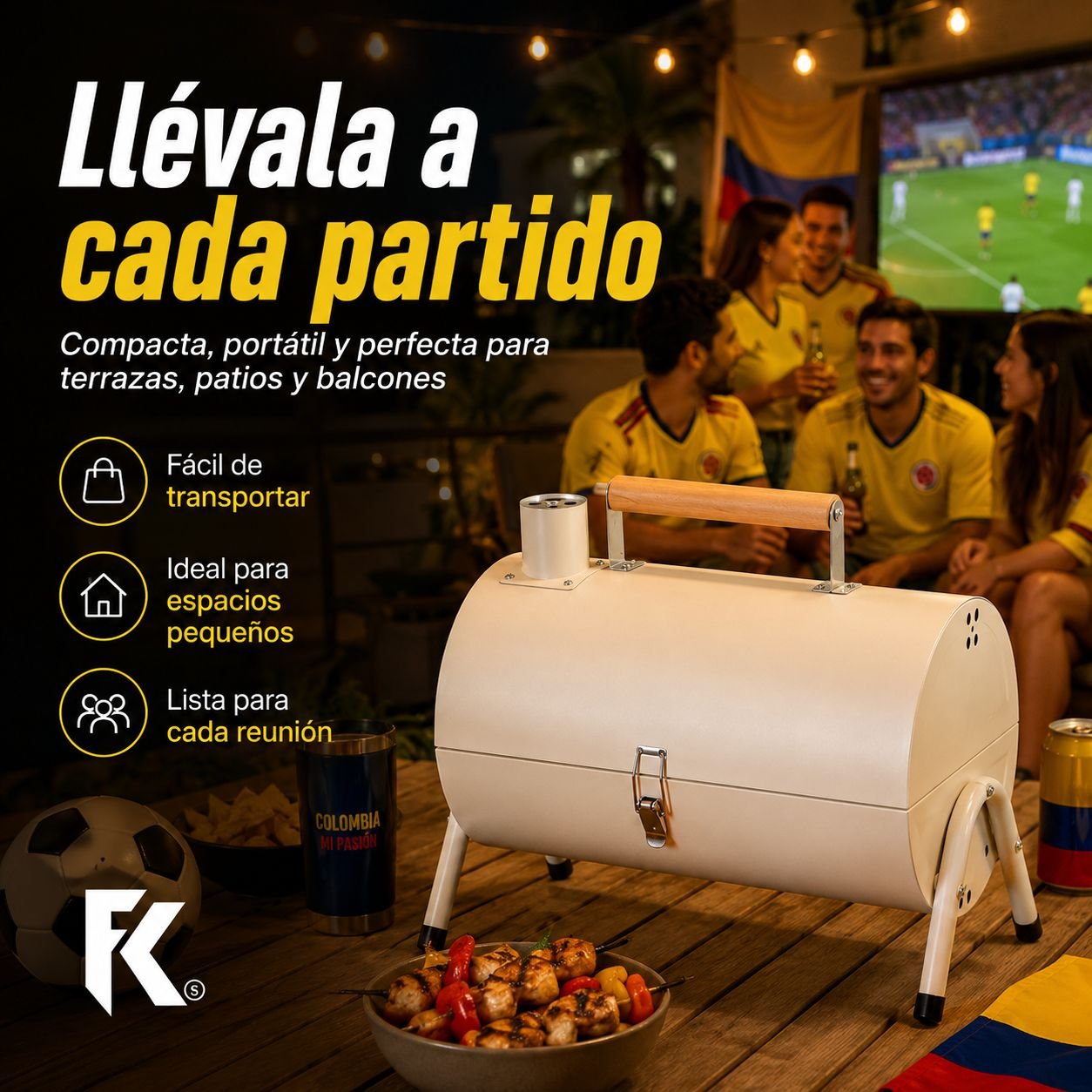 WhatsApp-Image-2026-06-12-at-8.52.35-PM-1-1.jpeg Parrilla De Carbón Portátil Con Cubierta Y Chimenea, Barbacoa FK17-PR445 - Imagen 1
