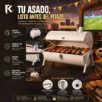 Parrilla De Carbón Portátil Con Cubierta Y Chimenea, Barbacoa FK17-PR445 - Imagen 3